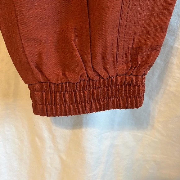 Zara High Waist Rust Orange Lightweight Tie Waist Jogger Pant - Picture 6 of 6